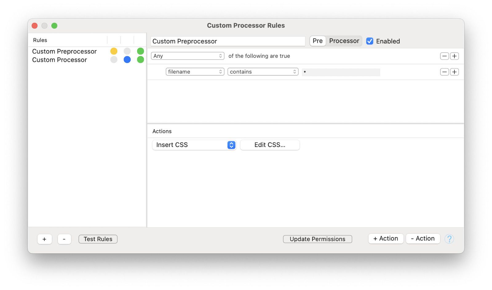 Rules Editor