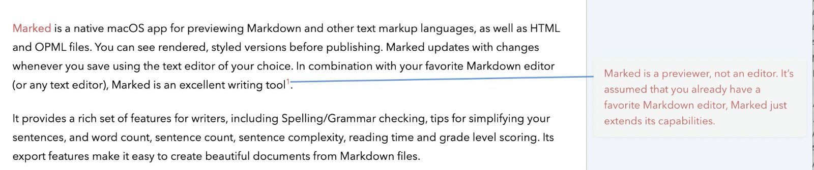 A footnote in the Comments Sidebar