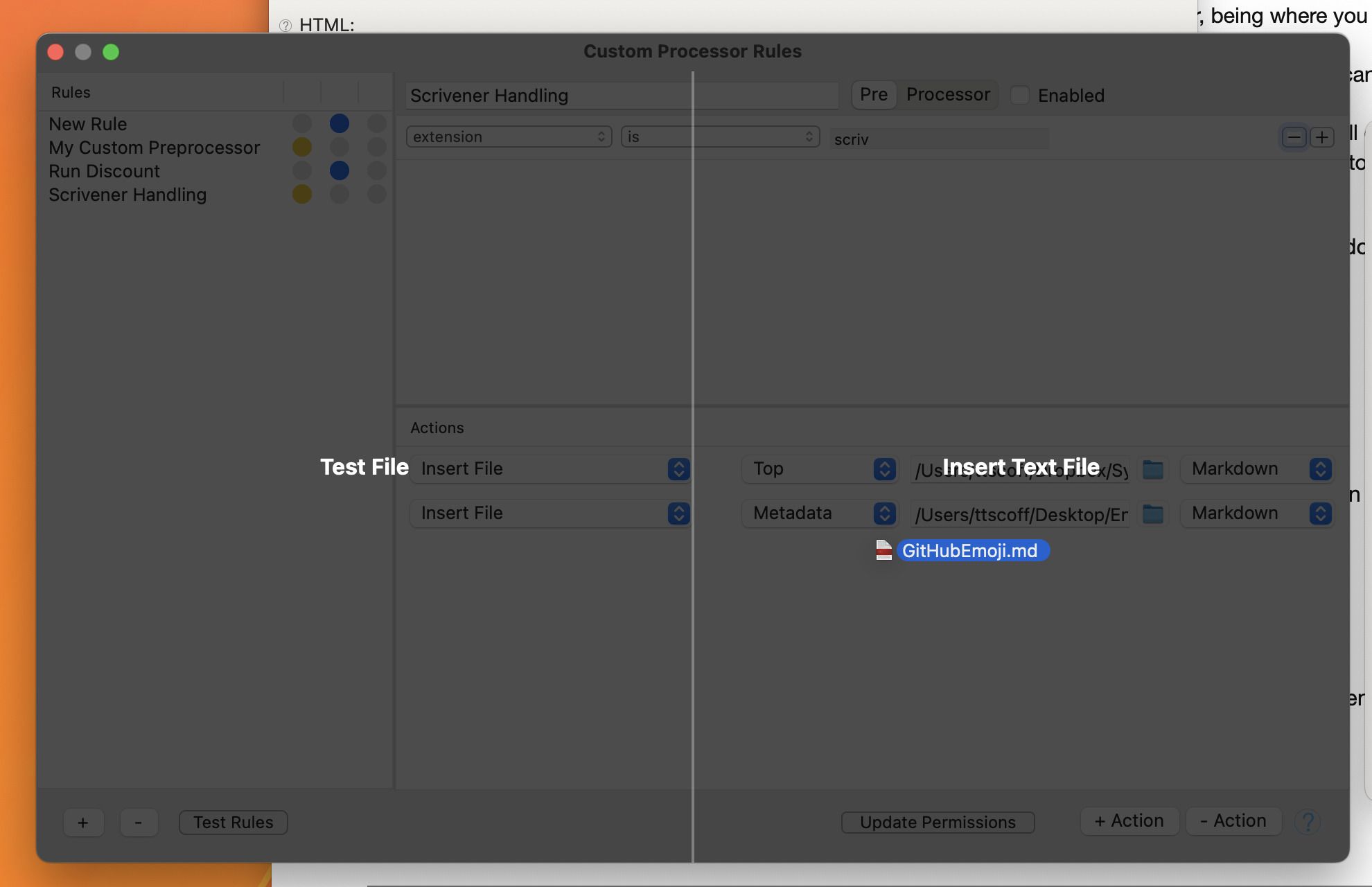 Drag and Drop in Custom Rules